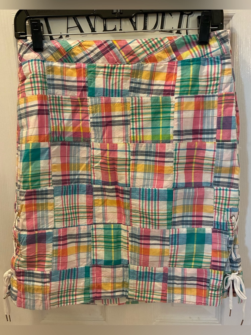 Talbots Madras Plaid Patchwork Mini Skirt